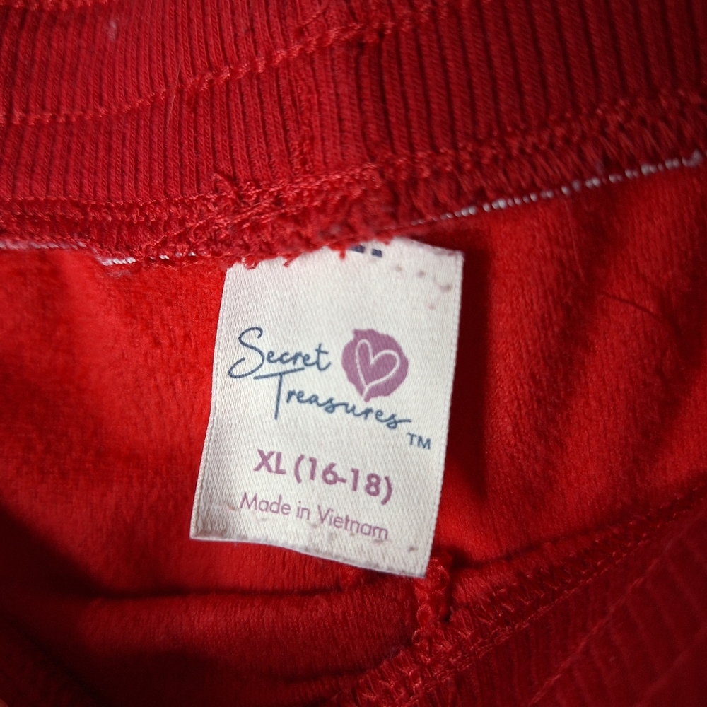 Secret Treasures High Rise Strechy Red Velour Lounge Jogger Pants XL - Picture 5 of 6